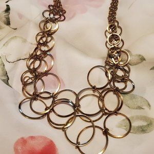 Goldtone circles necklace